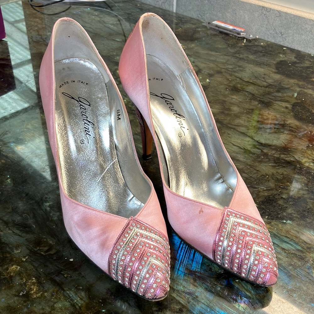 Pink Crystal Embellished Stiletto Heels